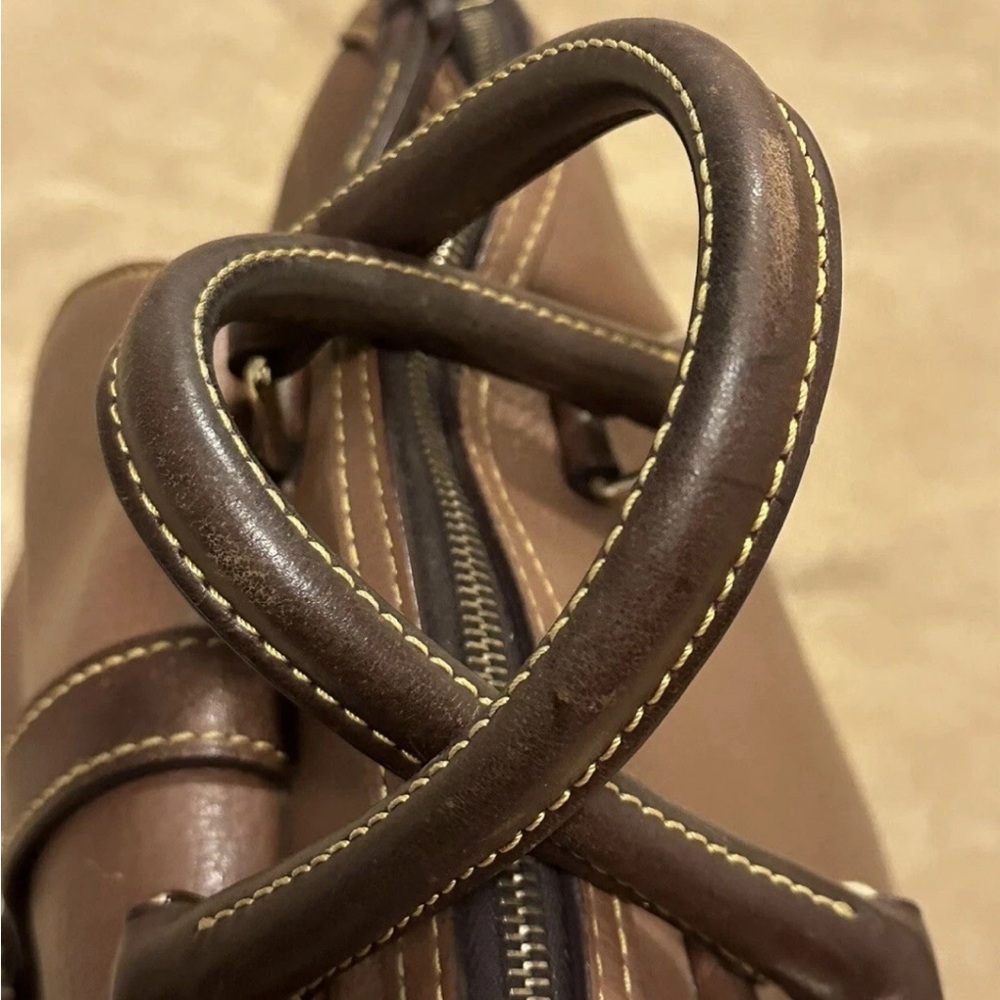 Dooney & Bourke Tan Leather Satchel - Picture 5 of 13